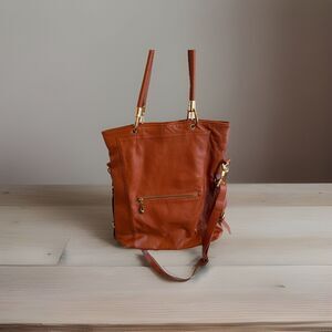 Kristen Bell x Erica Anenberg Womens Sutton Bag Brown Leather Large Crossbody